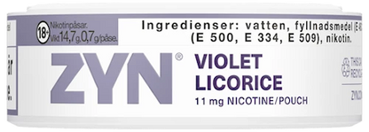 ZYN Viola Liquirizia Slim 9mg e 11mg
